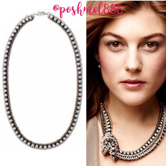 Stella & Dot | Retired La Coco Hematite+Rhinestone Cupchain Necklace - Picture 3 of 16